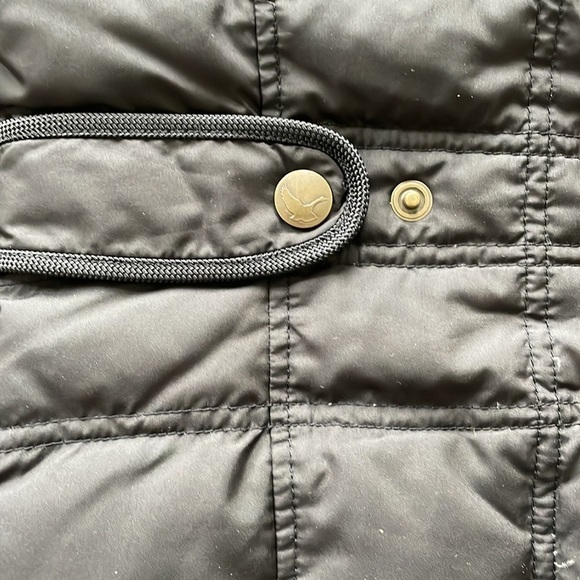 SzL Eddie Bauer Black Quilted Goose Down Vest VGUC - Picture 4 of 9